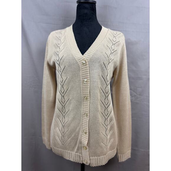 Sidney Gould Vintage Granny Long Sleeve Crochet Knit Button Cardigan Sweater - Picture 6 of 6